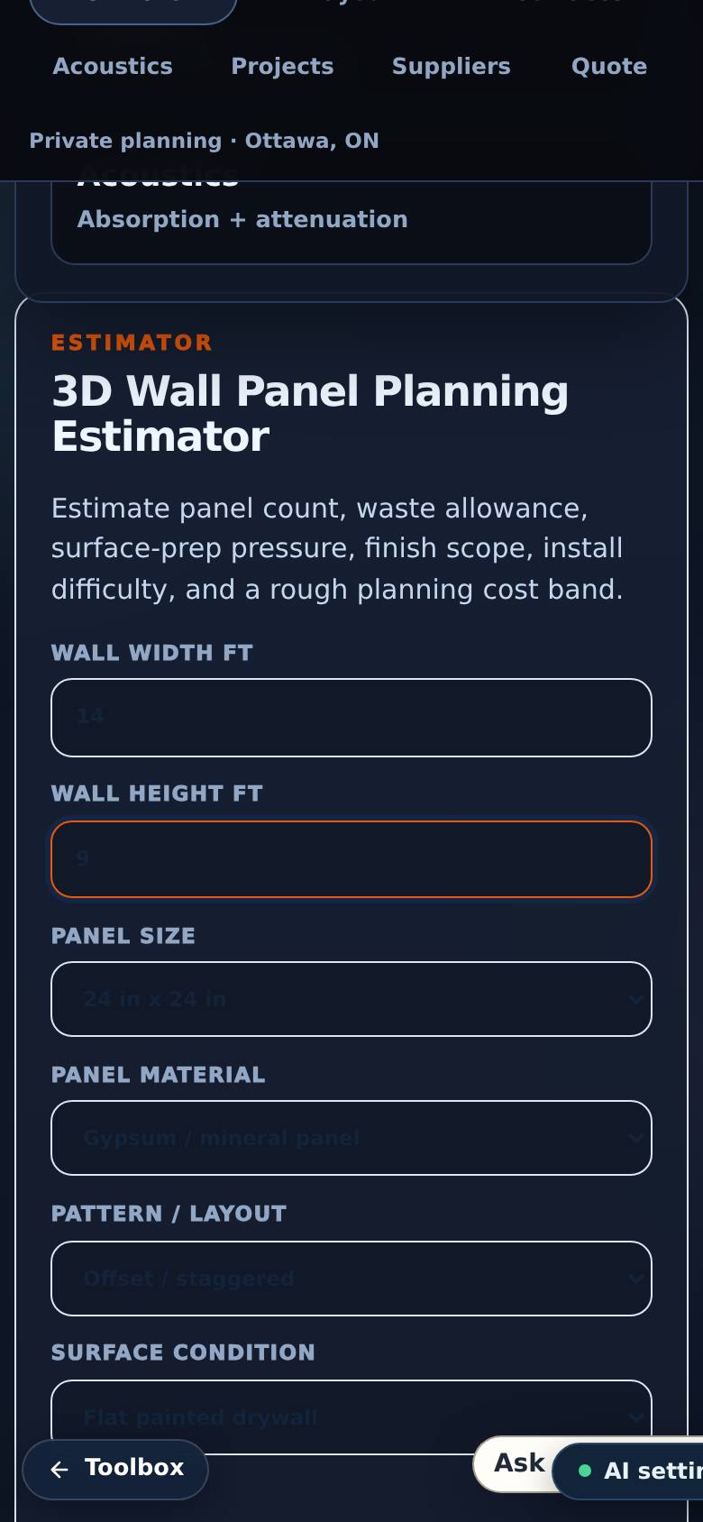 The wall and panels are set.