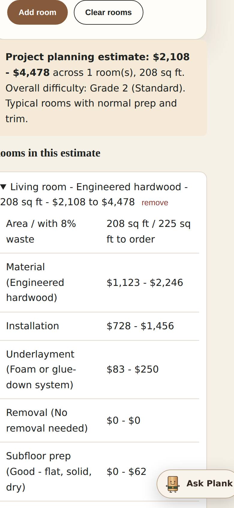 The room is added to the project.