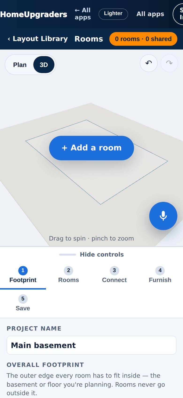 The footprint appears on the plan.
